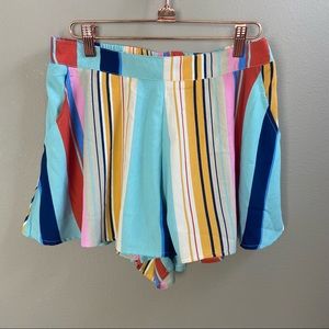 TCEC Stripe Pull On Shorts Medium NWT